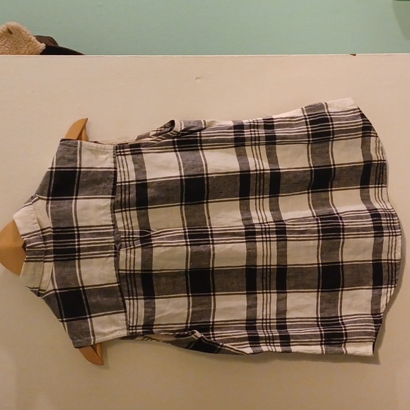 5 For $20 Ralph Lauren Linen Sleeveless Dress Shirt Plaid Tartan Chambray Top - Picture 4 of 9